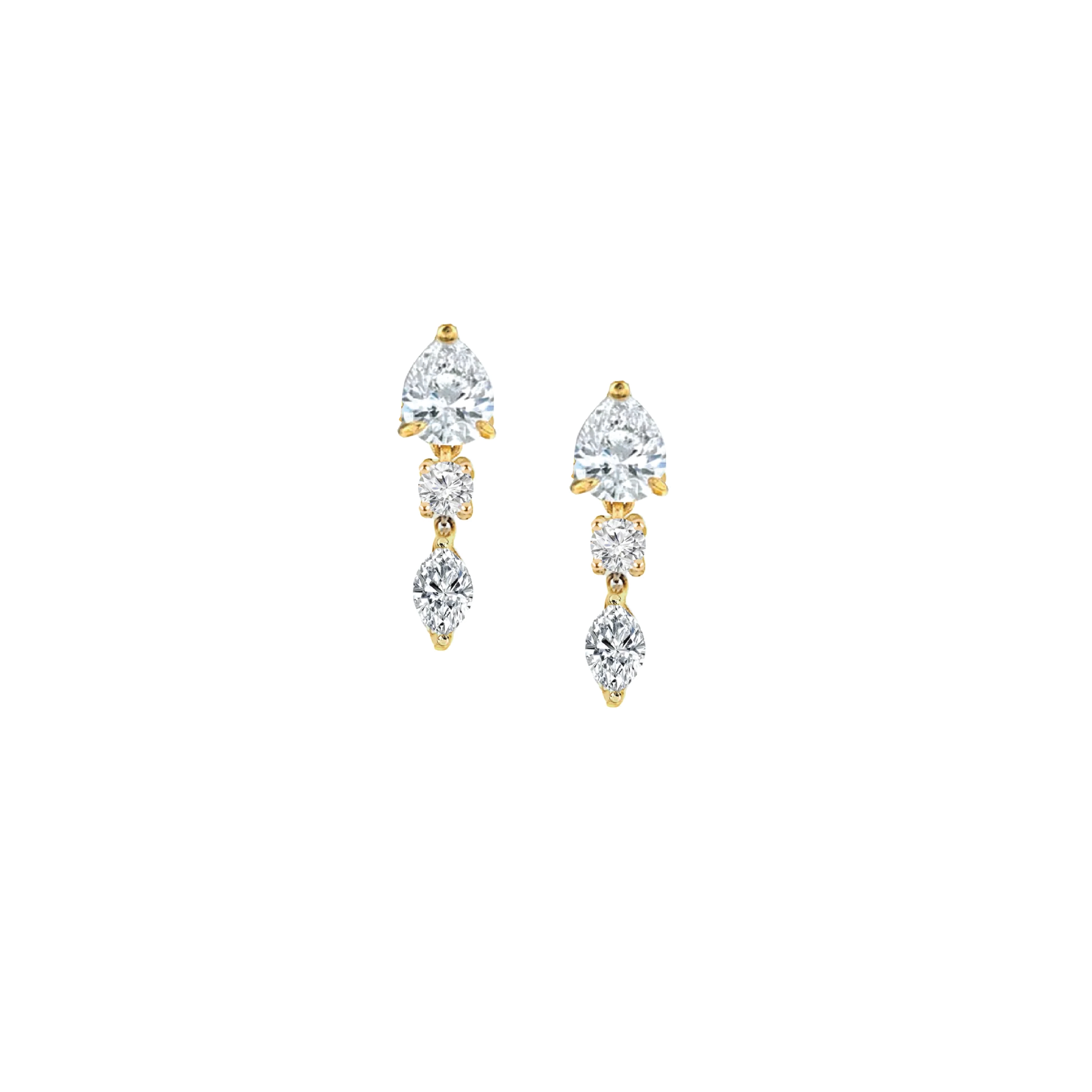 Diamond Multi-Drop Stud Earring