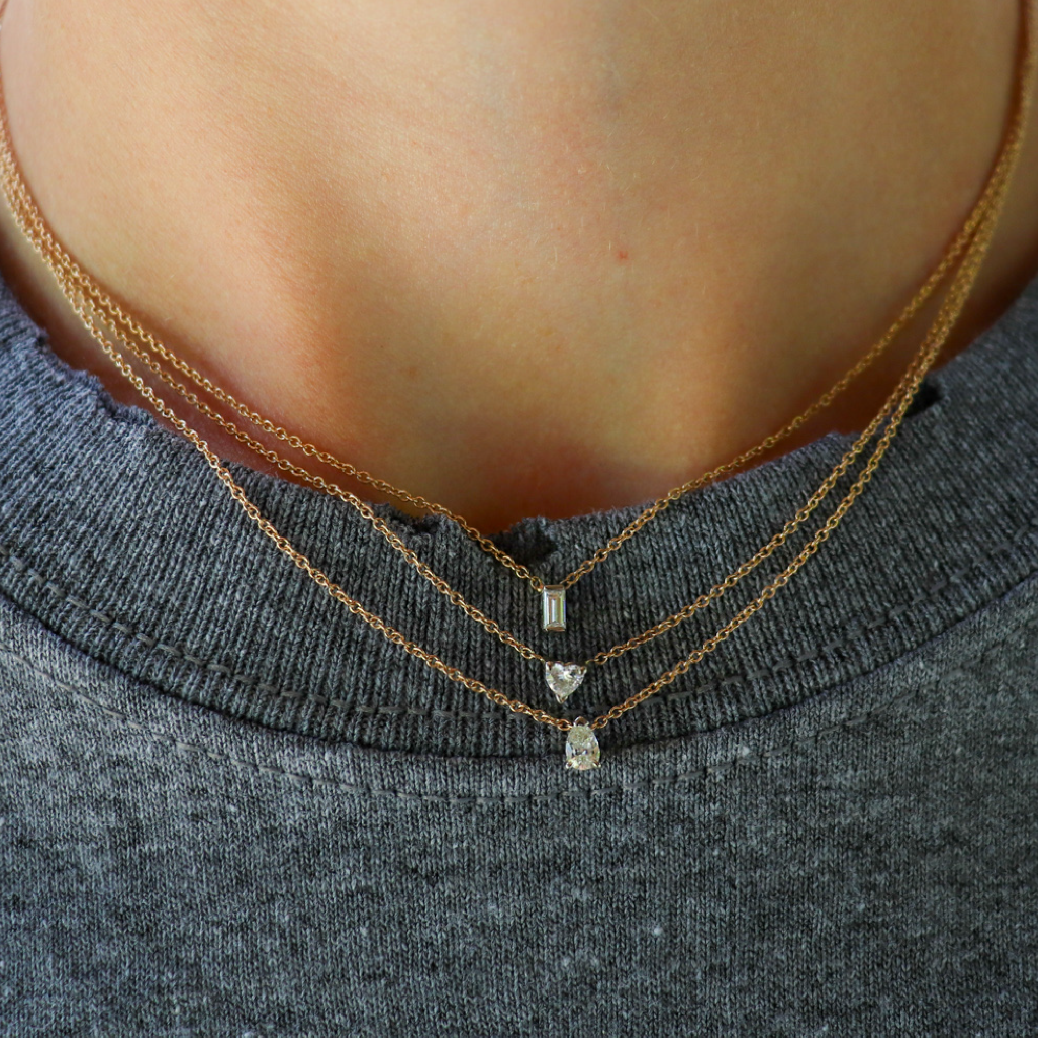Mini Diamond Heart Necklace